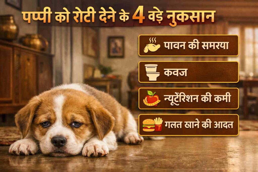 पप्पी को रोटी खिलने के नुकसान