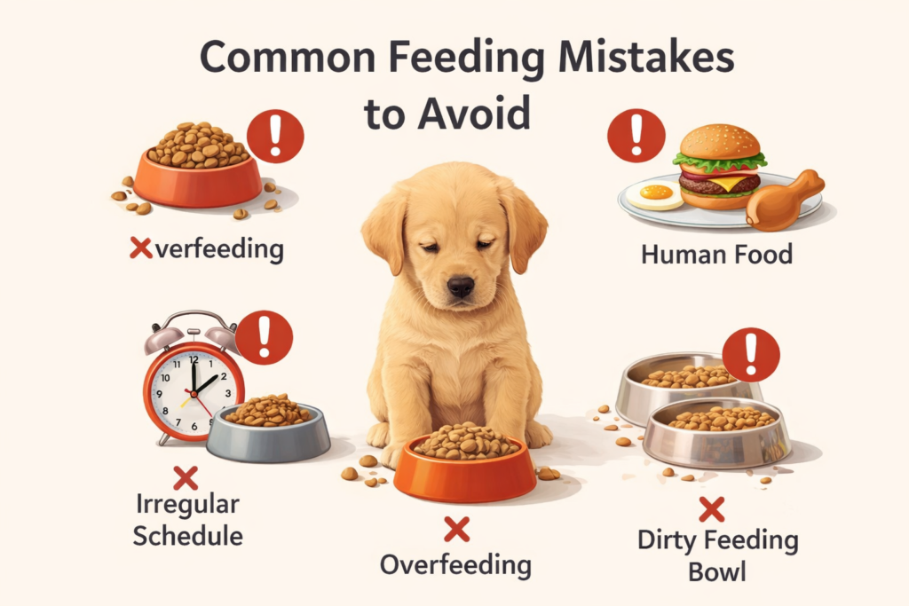 Common puppy feeding mistakes to avoid for healthy growth