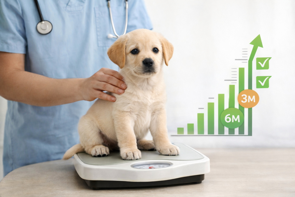 Puppy weight chart age wise importance showing weight monitoring for healthy growth