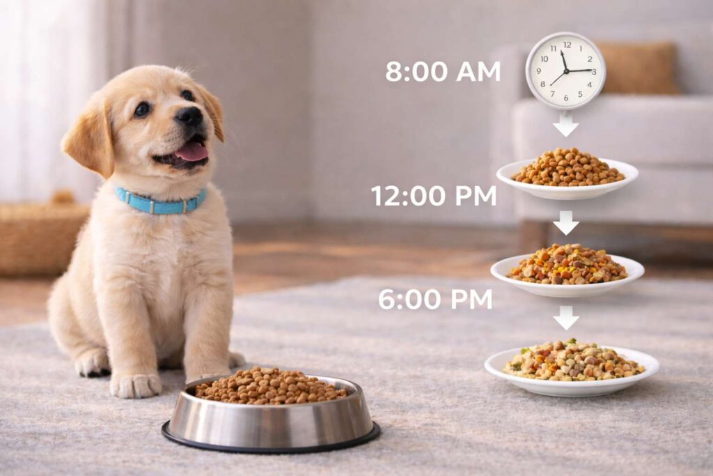 2 महीने के puppy को क्या खिलाएं - feeding routine 